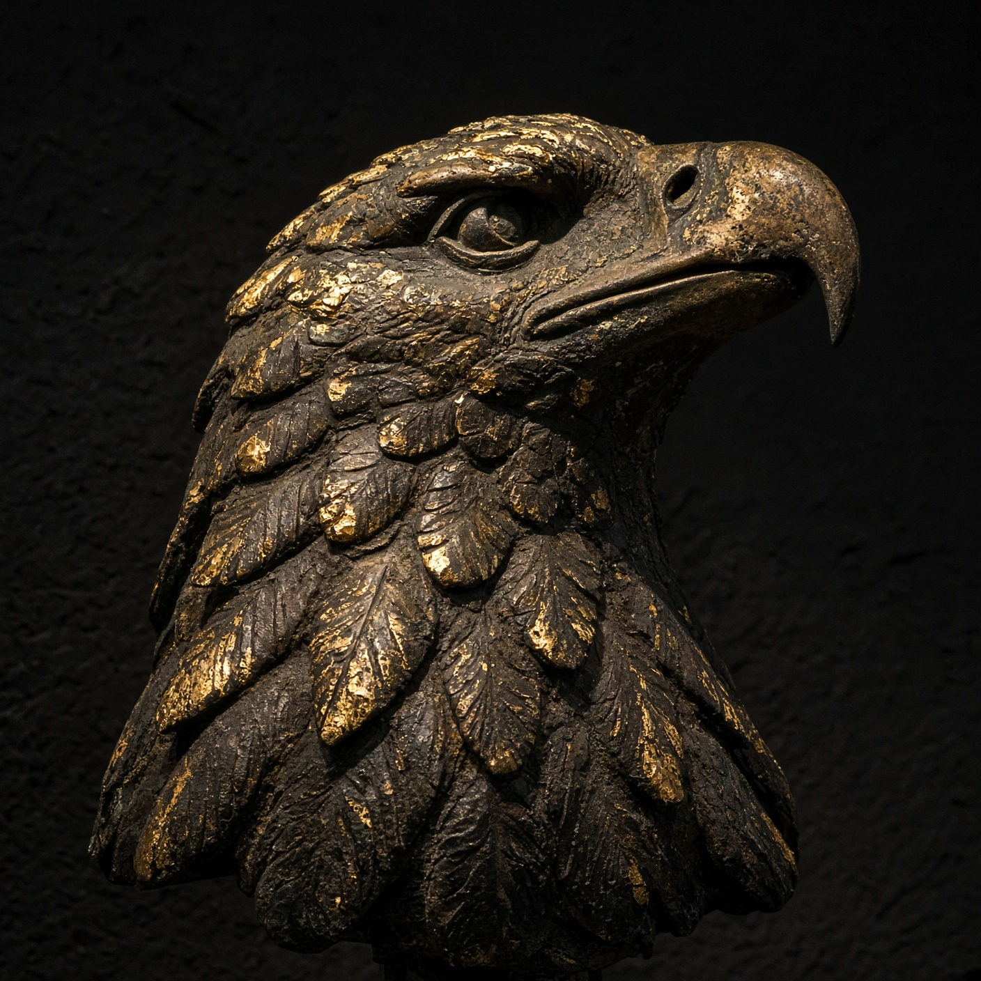 Bronze eagle standard used as the company mark.